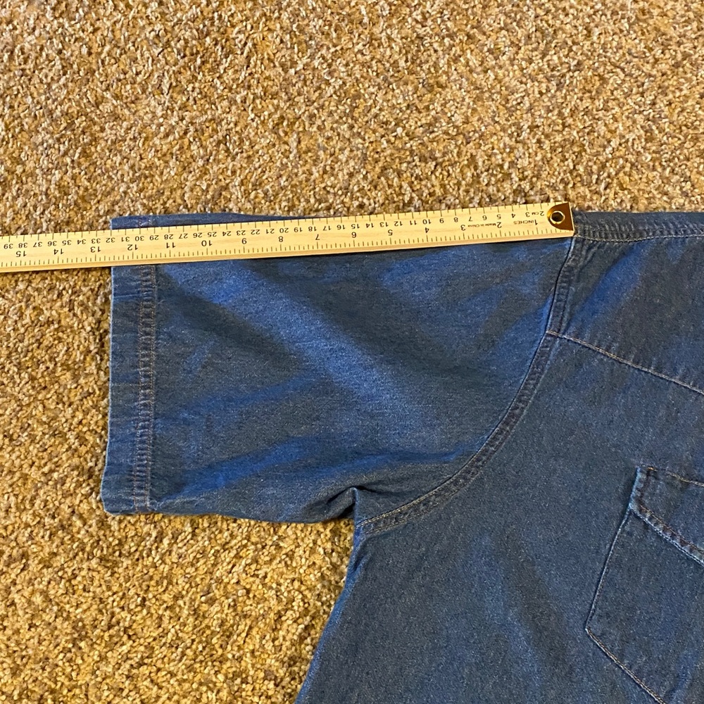 Texas Authentic Dry Goods Men's XXL Blue Denim Short Sleeve Shirt - Picture 11 of 15